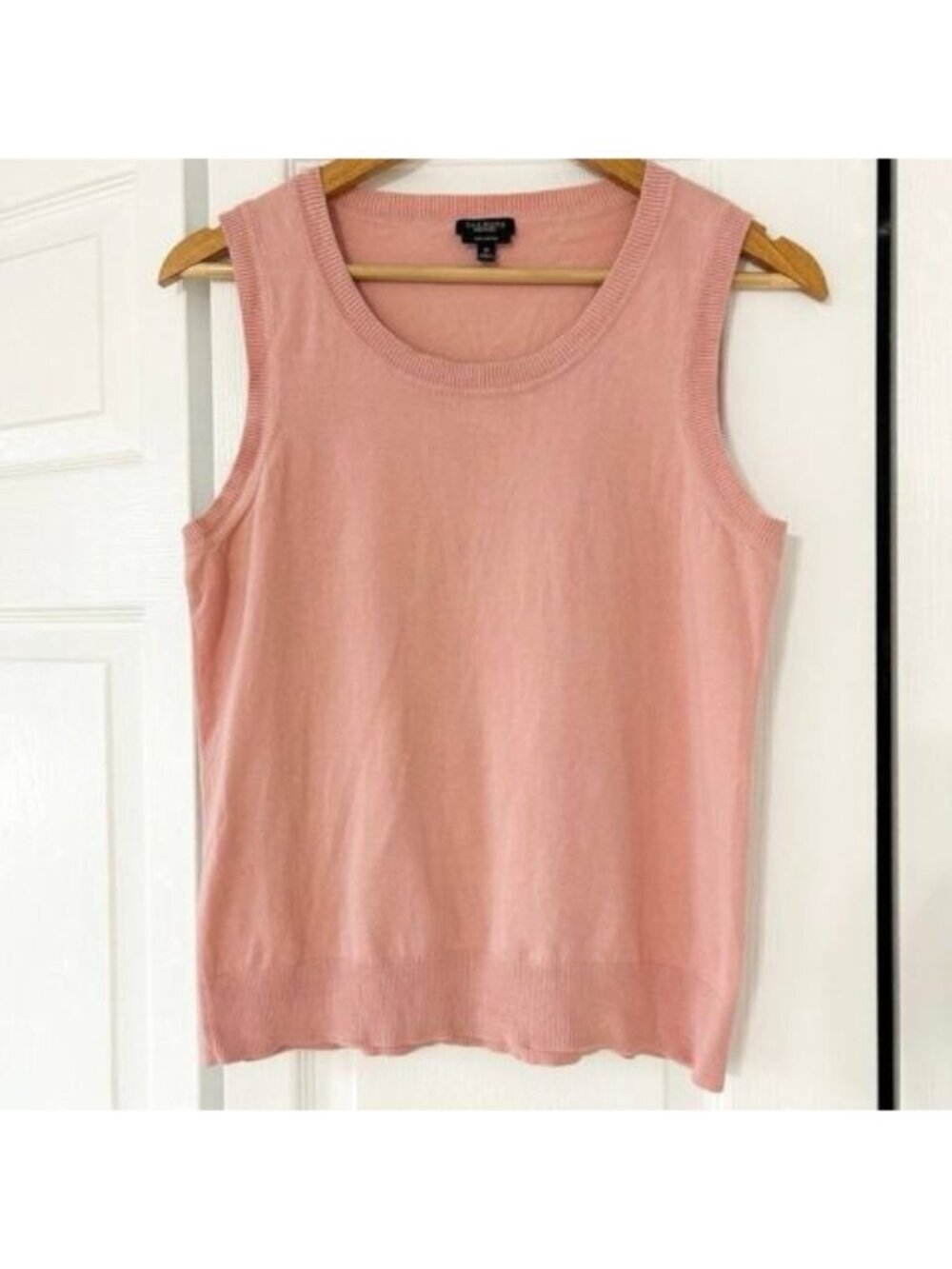 Talbots Pima Cotton Sleeveless Knit Tank Top Pink Women’s Size Medium EUC